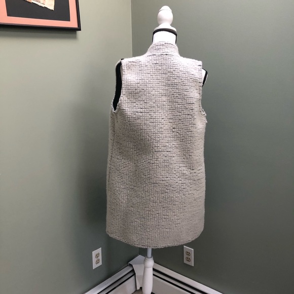 Italian ES'GIVIEN Cream Black Drape Coat Vest - Picture 6 of 7